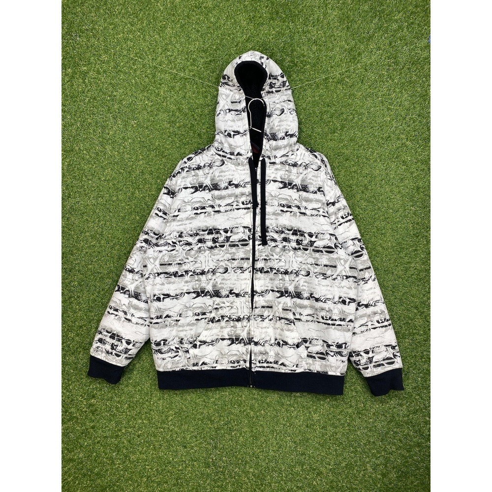 MMA Elite Hoodie Mens XL Extra Large Y2K Skull AOP Baggy Jessie Pinkman JNCO